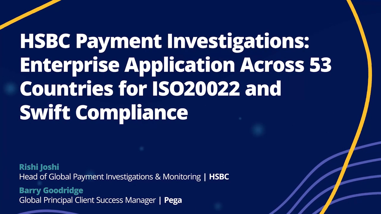 HSBC Payment Investigations: Enterprise Application Across 53 Countries for ISO20022 and Swift Compliance