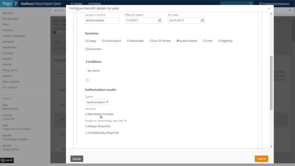 Pega Product Composer System für das Gesundheitswesen