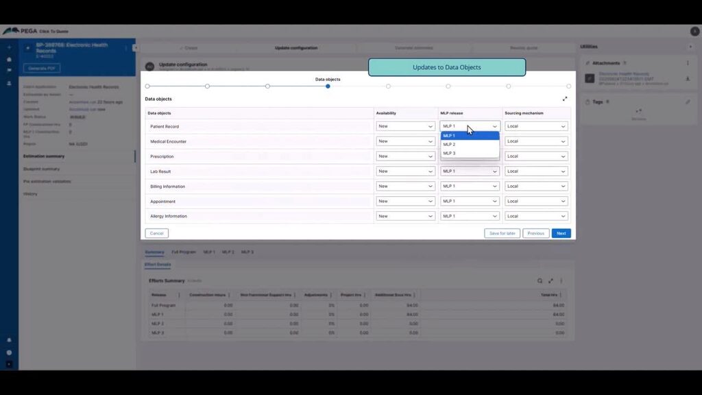 Using the Estimator tool for estimating Pega implementations