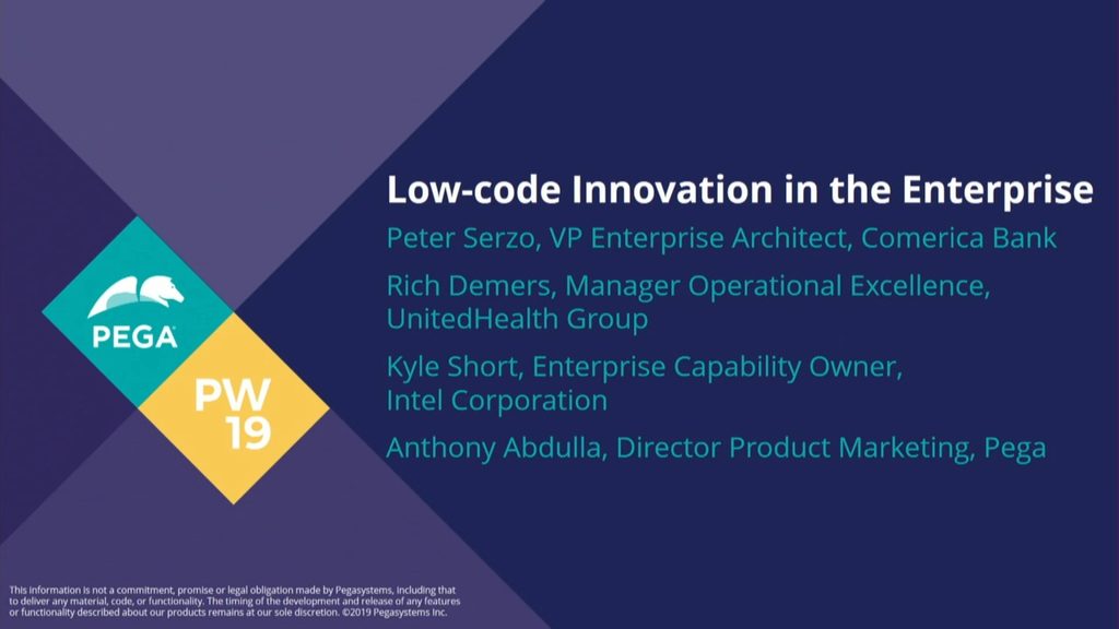 PegaWorld 2019: Low-code Innovation in the Enterprise