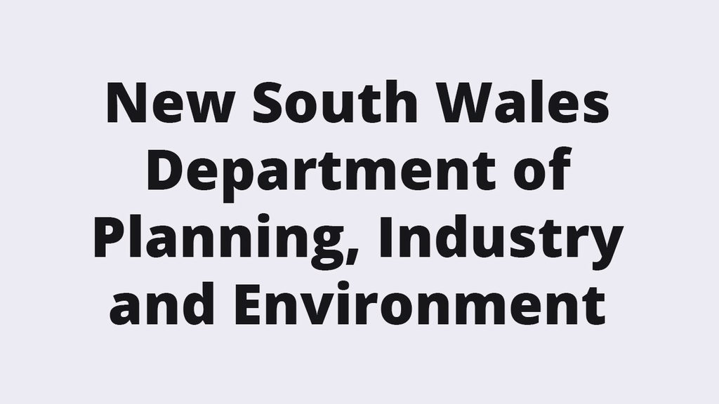 New South Wales Department of Planning, Industry and Environment