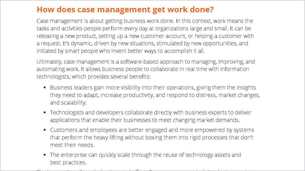Preview for 'Case Management'