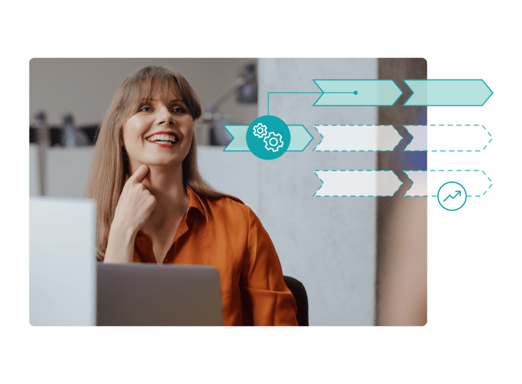 Stock image of a woman working on a laptop