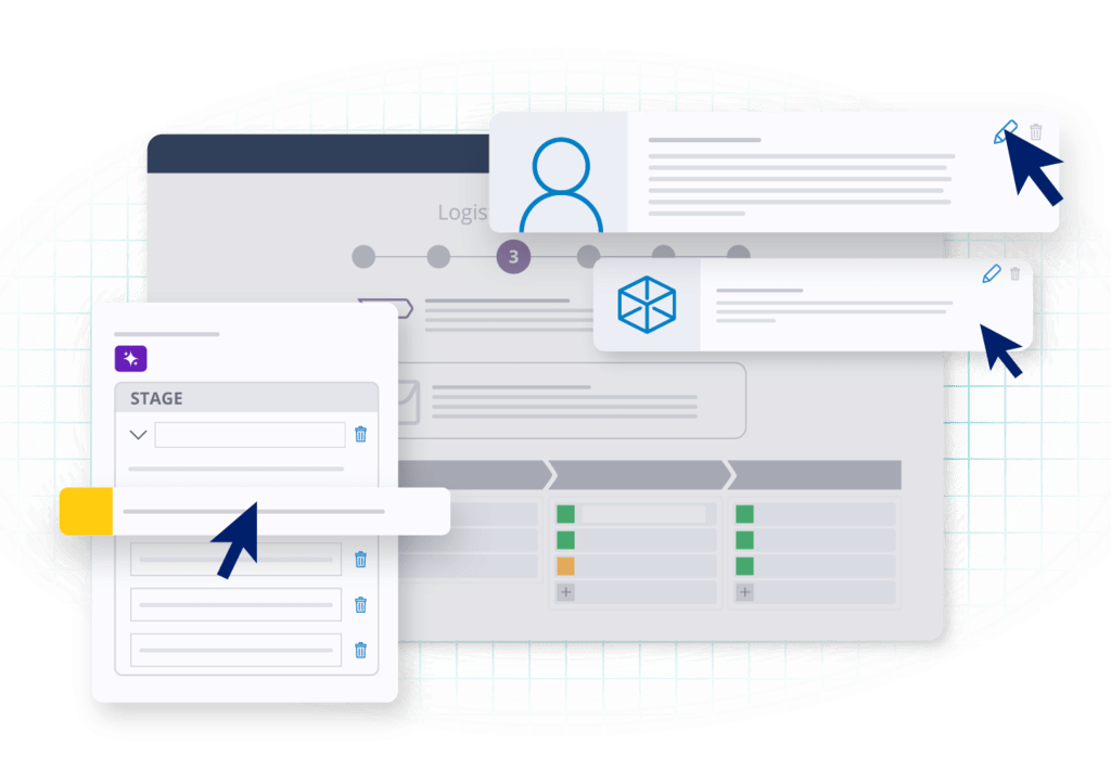 Graphic art depicting Pega Blueprint in action