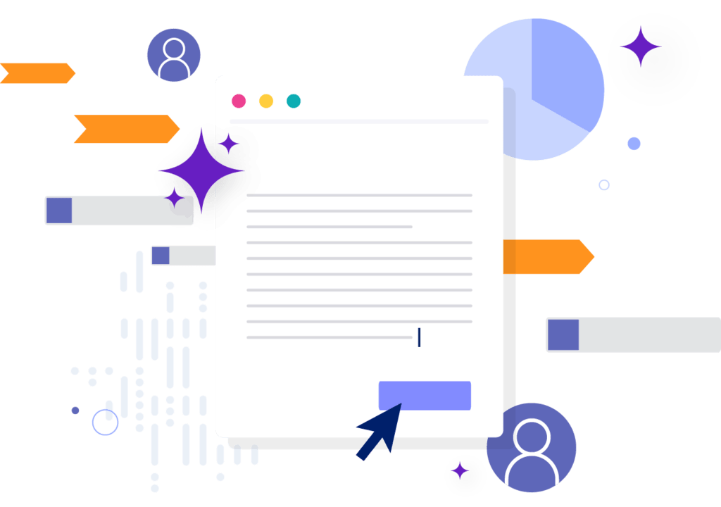 Graphic art depicting Pega Blueprint mapping out processes