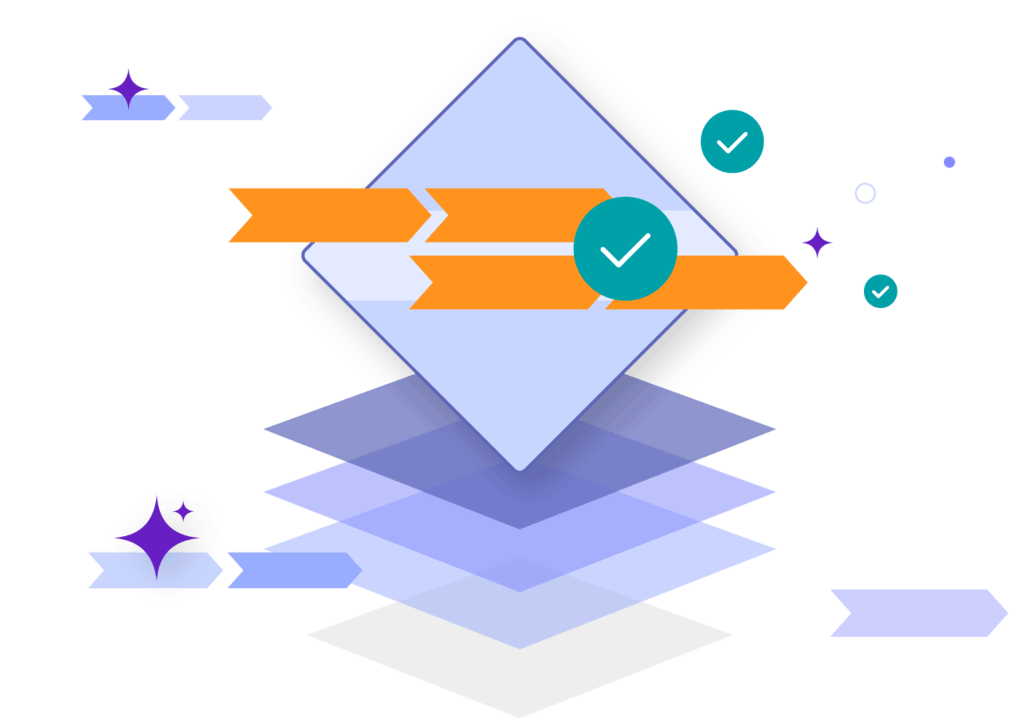 Graphic art depicting the deployment of workflow automation
