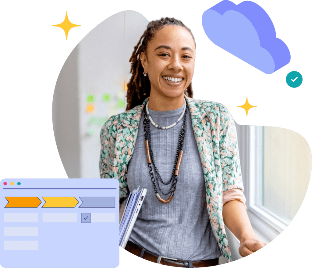 Stylized stock image of a smiling person