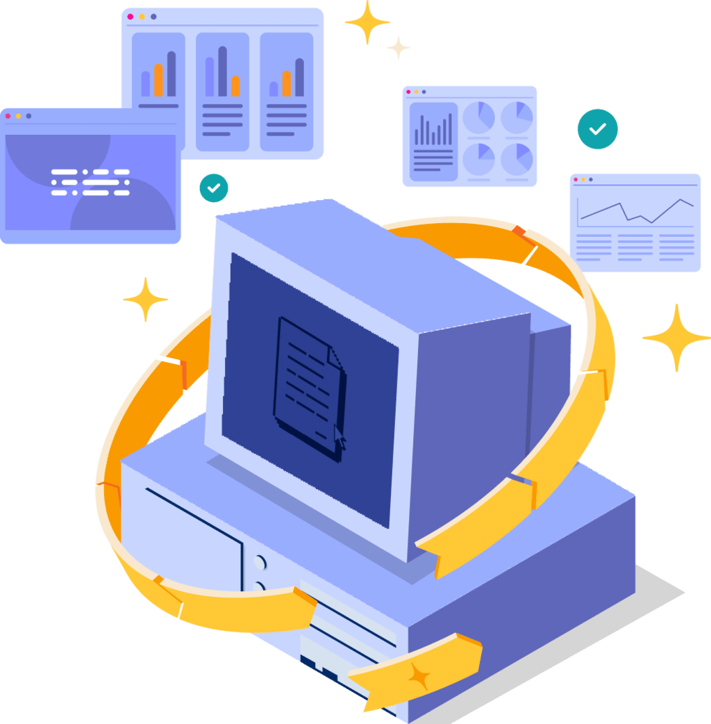 Graphic art depicting AI modernization