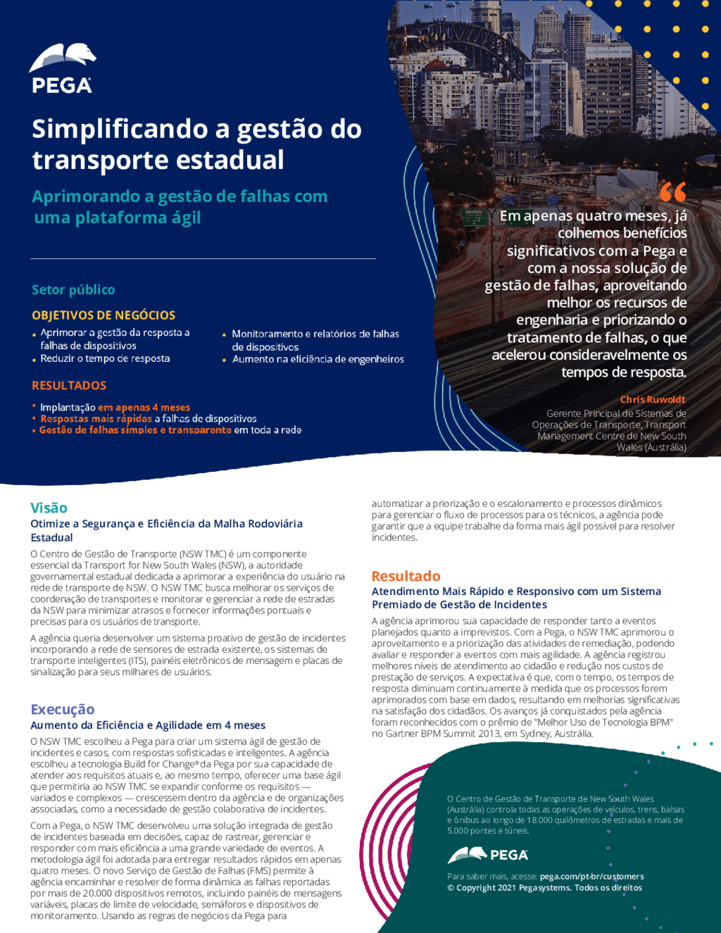 Centro de Gestão de Transporte de NSW: Simplificando a Gestão do Transporte Estadual