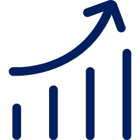 Icon of a rising bar chart