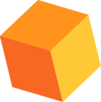 Floating orange cube