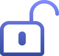 Icon of an unlocked lock