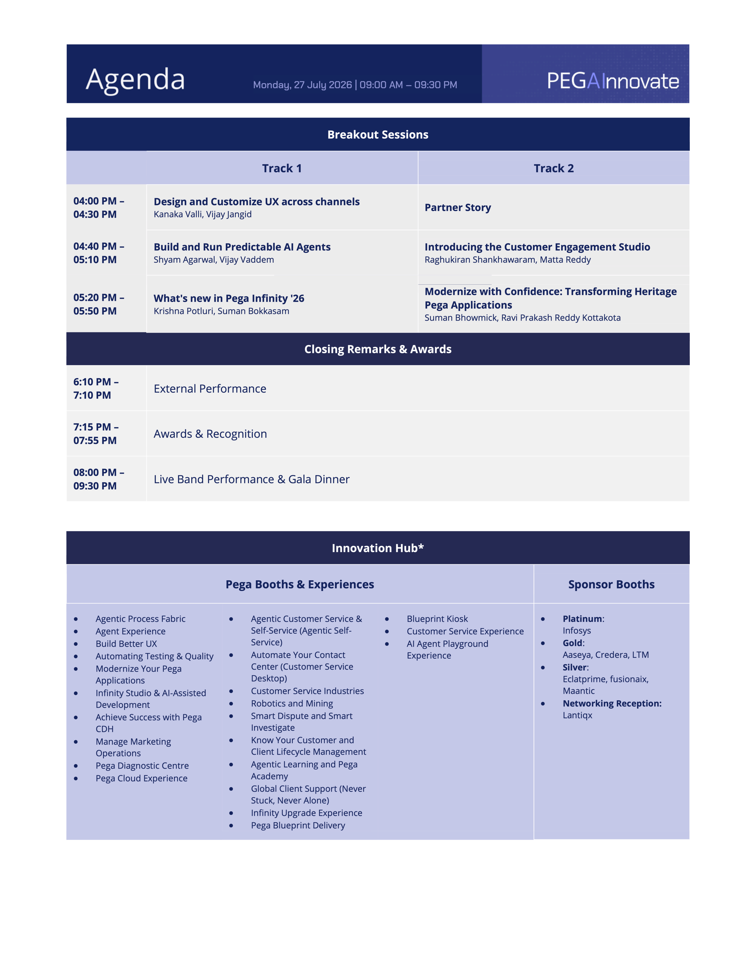 PEGAInnovate Hyderabad Agenda Page 2