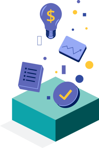 Center-out business icon