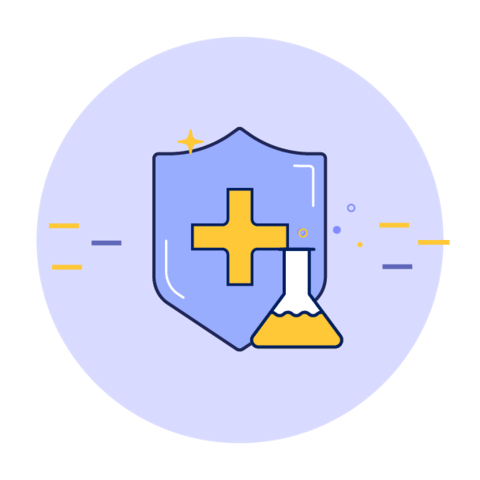 Graphic art representing the healthcare and life sciences industry