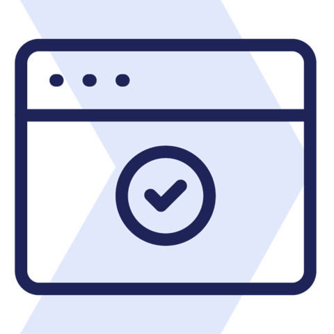 Icon of application with a circled checkmark inside