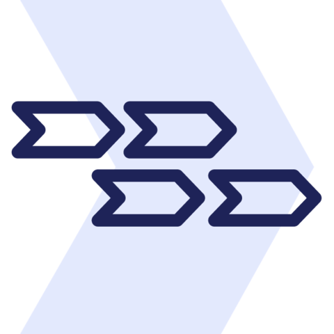Four workflow arrow icons