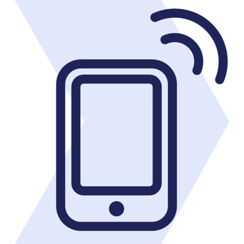 Icon of a cellphone receiving a signal