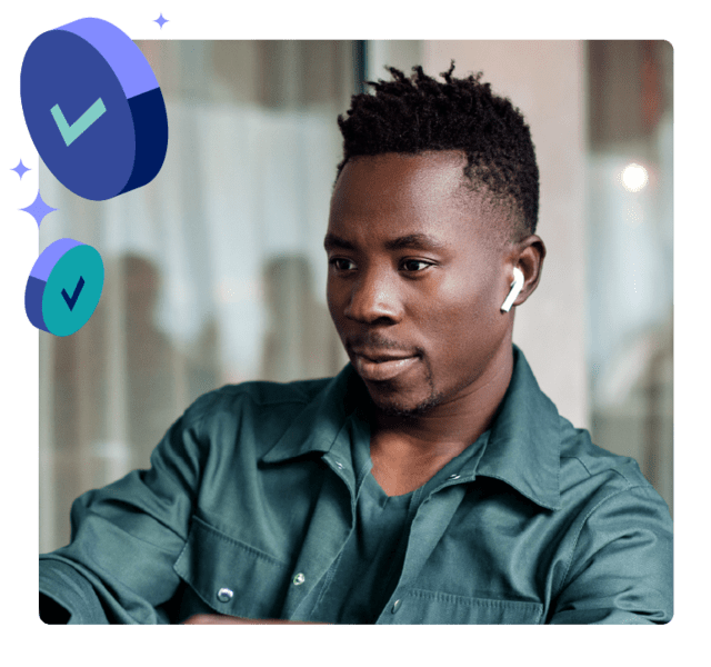 Man looking at screen