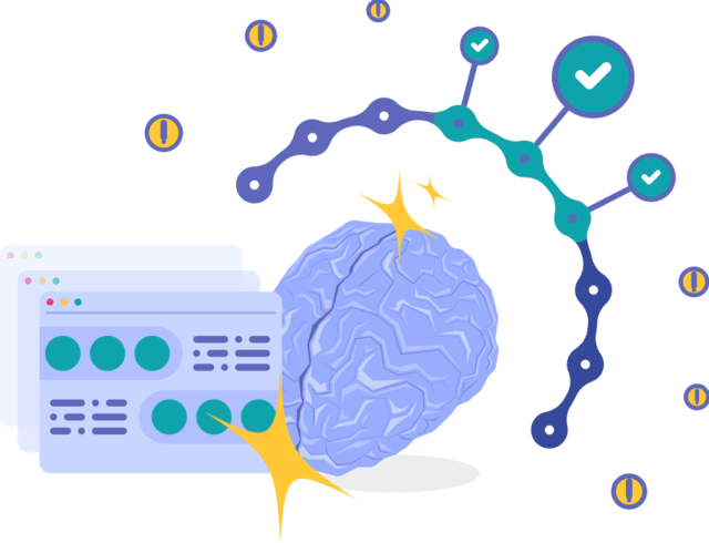 Illustration of a brain with checkmarks