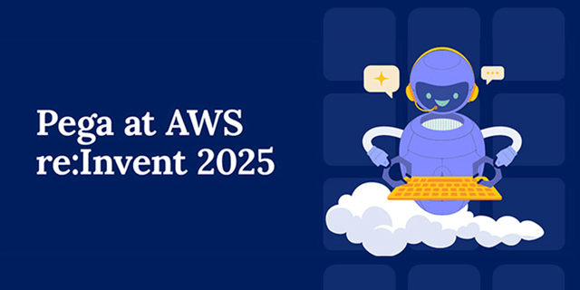 Promotional image for Pega's recap blog of AWS re:Invent 2025