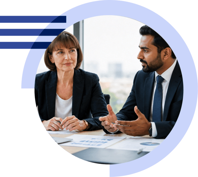 Photo of woman and man in business meeting
