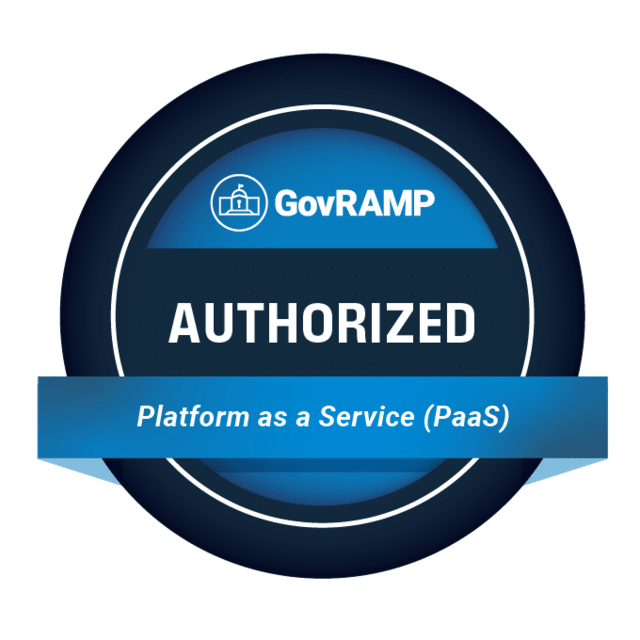Visual badge showing GovRAMP PaaS authorization