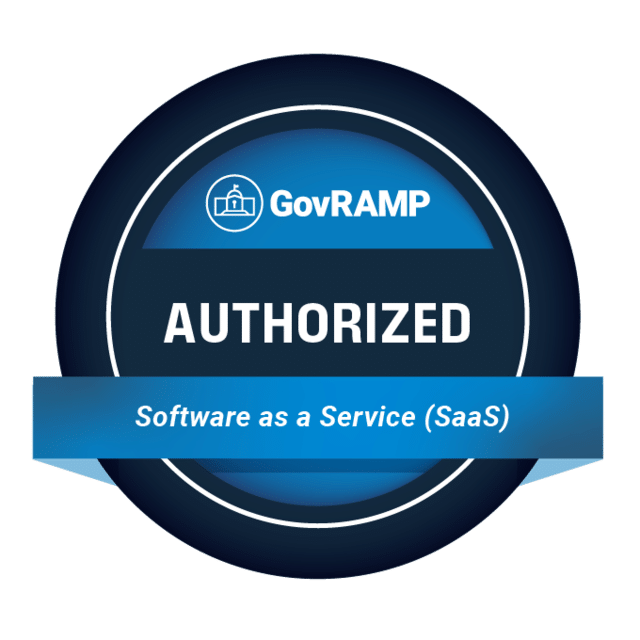 Visual badge showing GovRAMP SaaS authorization