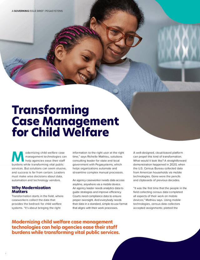 Transforming Case Management for Child Welfare Pega